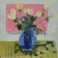 Blue Vase With Tulips